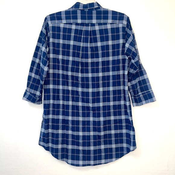 Lauren Ralph Lauren Blue Plaid Shirt Dress Embroidered‎ Logo Women's Large - Picture 4 of 4